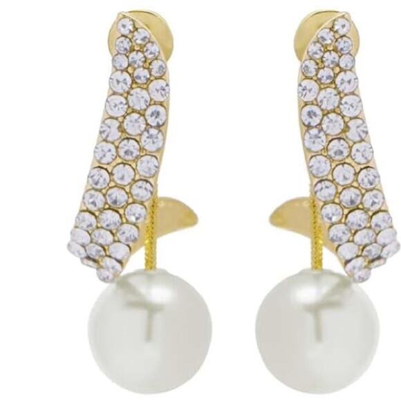 Pearl and Rhinestone Earring Jacket - Picture 1 of 4